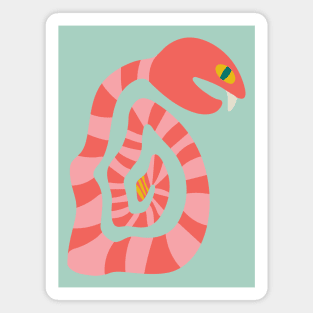 SNAKE EYES Striped Graphic Rattlesnake with Big Fang - UnBlink Studio by Jackie Tahara Magnet